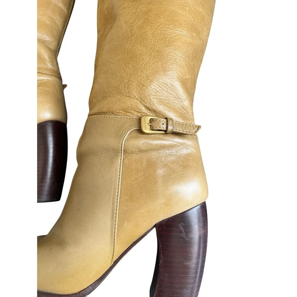 Tory Burch Banana Heel Knee‎ High Riding Leather Boots Butterscotch 6.5